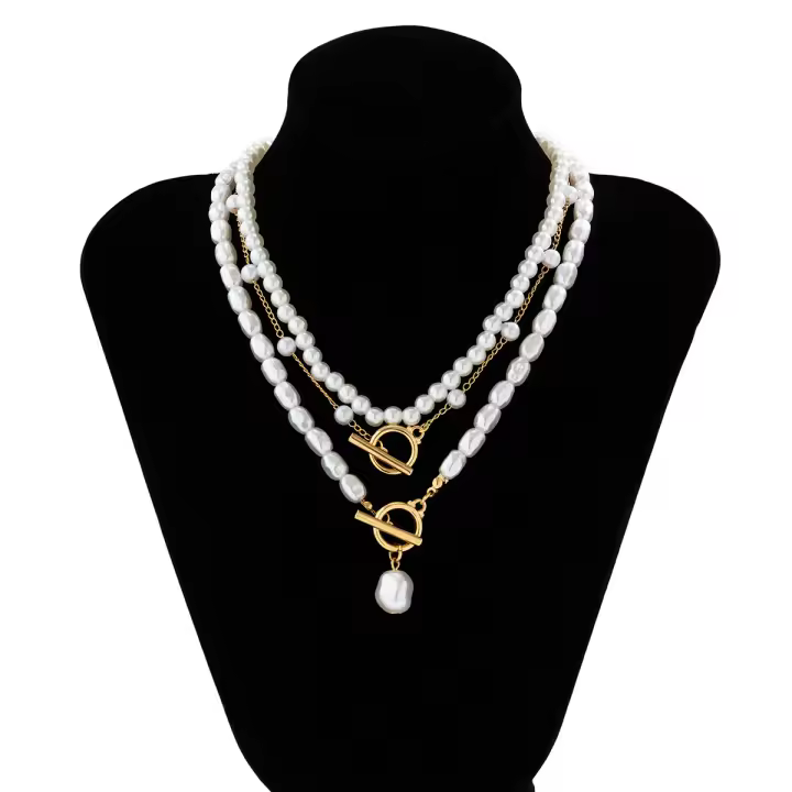 Elegante collar de perlas para mujer, collar de temperamento encantador, forma elegante exquisita, elección romántica de oro - 1