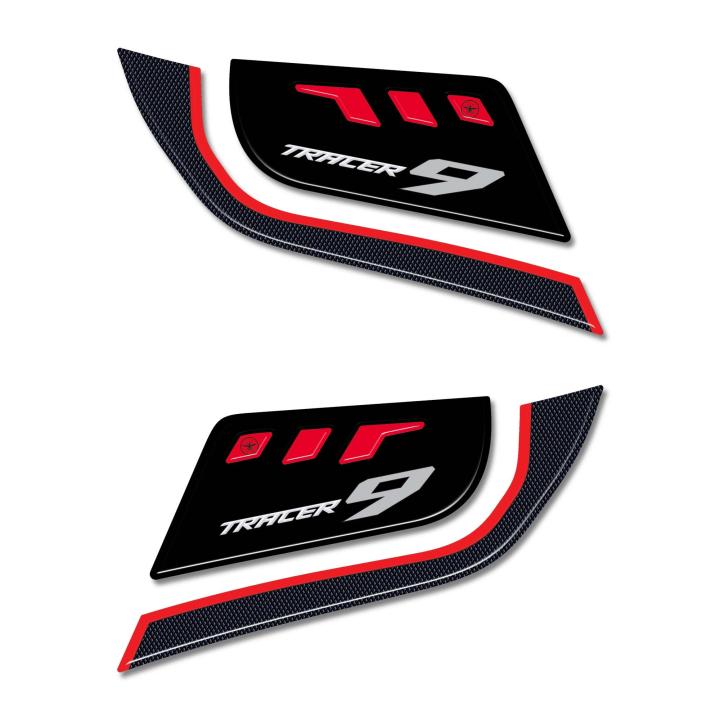 Protectores de Manillar 3D de Gel Adhesivo para Motocicleta Compatible con Yamaha Tracer 9 2025 Rojo