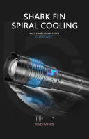Linterna Táctica Super Brillante 20000LM 100W GT60 Longitud De Rayo Potente Torcha LED Recargable USB Usando 4 Baterías 181350A - details 11