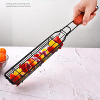 Cesta De Asado Portátil Para Kabob Con Mango De Madera Acero Inoxidable Antideslizante Para Verduras Camarones Carne Hot Dog BBQ - details 9