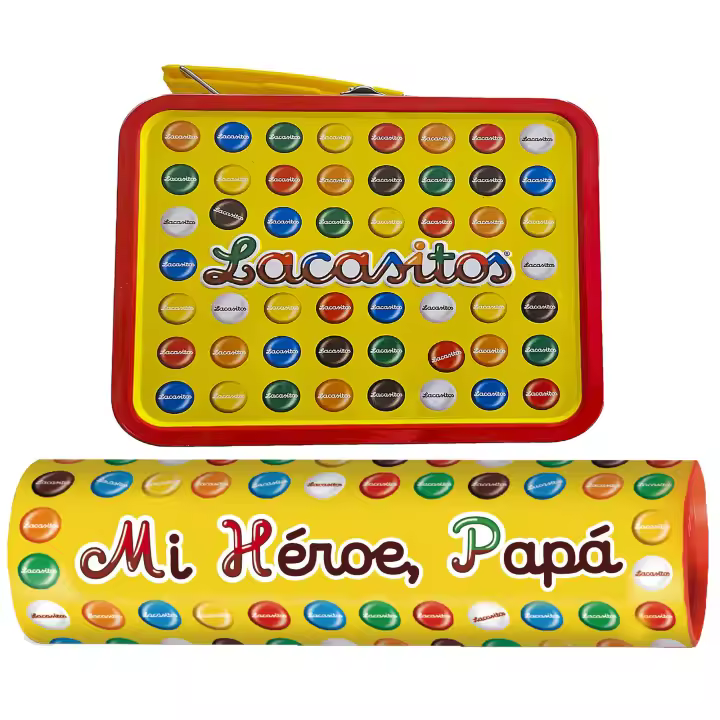 Lacasitos Megatubo 1,5 KG-Mi héroe, papá + LATA MALETÍN - 1