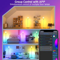 Lámpara De Piso Inteligente RGB LED Con Control De Atardecer Y Sincronización De Música Cambio De Color Luz De Ambiente Para Escritorio Decoración De Navidad - details 7