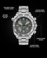 Reloj Deportivo De Inmersión Para Hombre 2024 Reloj De Cuarzo Con Pantalla Grande De Acero Inoxidable 316L Y Cristal De Zafiro Resistente Al Agua 500M Luminoso Chronógrafo - details 6