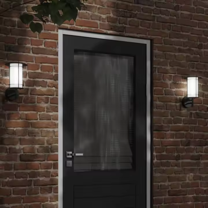 vidaXL Aplique de exterior de acero inoxidable negro - 1