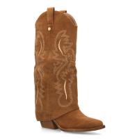 PuntoSalao Botas tacón campero grabado en caña para mujer color camel VR5-2059 - details 1