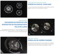 Encimera de gas SAUBER SECGB05 3 zonas coccion ancho 60 cm (Gas Butano) - details 1
