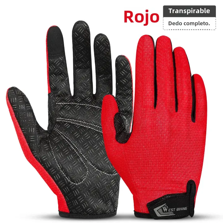Guantes De Ciclismo Con Dedos WEST BIKING Antideslizantes Absorción De Choque Pantalla Táctil Transpirables Para Bicicleta Equipamiento De Ciclismo - 1