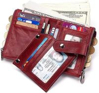 Cartera Mujer Piel Auténtica Cartera Cremallera Mujer con Cadena, Bloqueo RFID - details 0