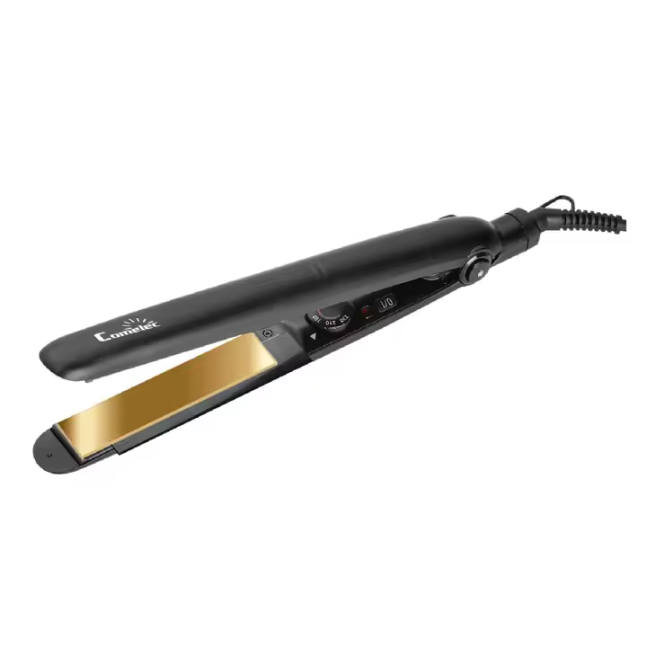 Plancha de pelo Comelec PP7184 45W selector de temperatura negro/dorado - 1