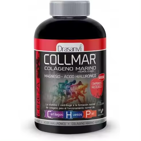 Drasanvi -  Collmar 180 Comprimidos MASTICABLES - COLÁGENO Marino Hidrolizado - Sabor CEREZA - 1