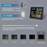Reloj De Pared Digital Con Estación De Clima Medidor De Temperatura Y Humedad Para Interior Y Exterior Previsión Del Tiempo Indicador De Humedad Y Temperatura - details 4