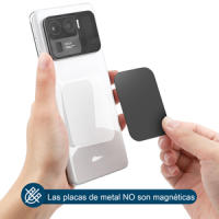 TEMCO 4 Láminas metálicas para movil, Placa Metal Adhesiva para Iman Coche movil 4 Piezas - Chapas metalicas Muy Finas con Adhesivo para Soporte de movil para coche, para Soporte magnético, Plateado & Negro - details 4
