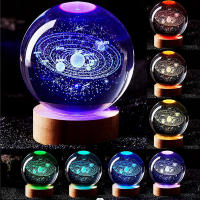 Lámpara De Noche Solar Sistema 3D Grabado En Cristal Con Luz Colorida Regalo De Cumpleaños Para Novia Amigos Y Niños - details 0