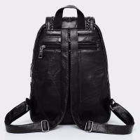 Mochila De Cuero PU Para Mujer 2024 Bolso De Viaje Multi-funcional Clásica Negra Impermeable Bolso De Hombro De Escuela - details 6