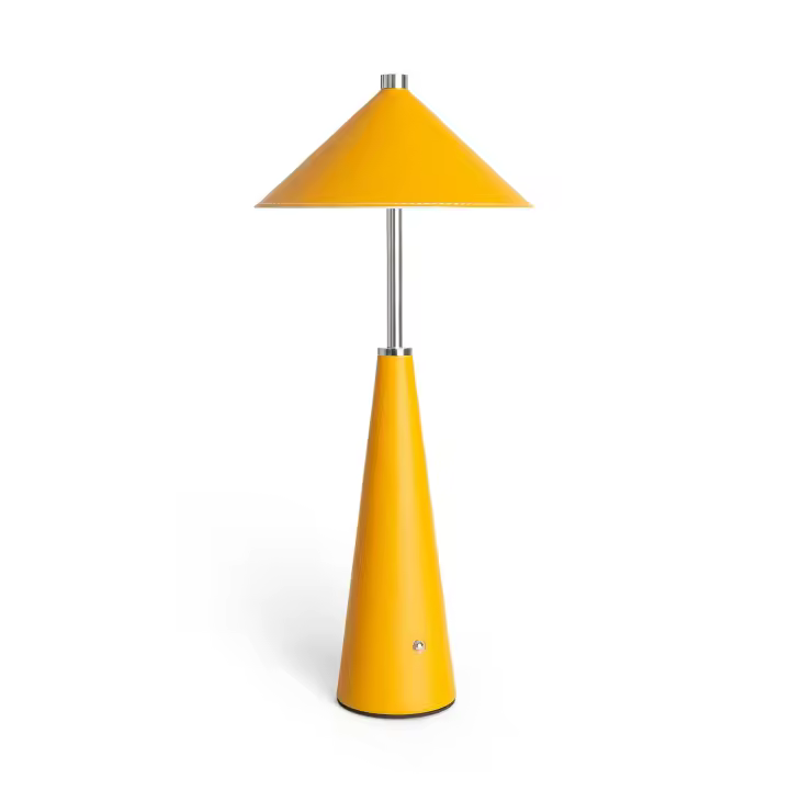 Ledkia Lámpara de Mesa LED Portátil Cuero  con Batería USB Recargable Tule Amarillo - 1