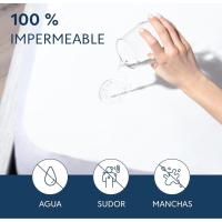 JIMÉNEZ®  - COFLOR SPAIN®  -  Protector Colchón Impermeable y Transpirable de Rizo, Lavable, Elástico, Ajustable 30cm altura, 🔇 silencioso, Super Absorbente Tamaños de cama 80cm 90cm 105cm 135cm 150cm largos validos 190/200cm Jimenéz Home. - details 0