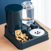 Dispensador Automático De Alimento Y Agua Para Gatos 2 En 1 Tilted Food Feeder Y Waterer De Plástico Para Todas Las Razas De Perros - details 0