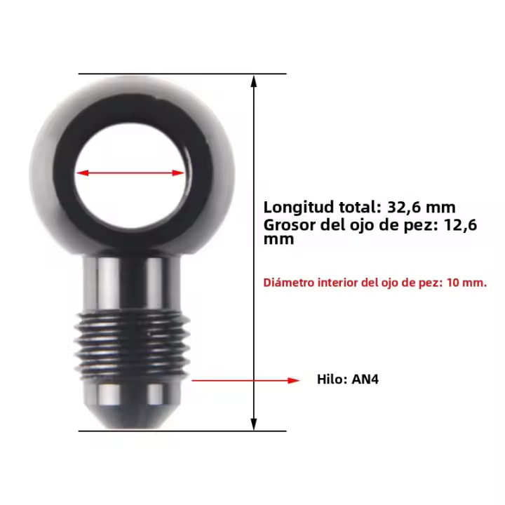 Adaptador De Tornillo Para Bomba De Aceite De Automóvil Accesorios De Modificación AN3 AN4 AN6 a 8-14mm Fitting De Freno Aluminio - 1