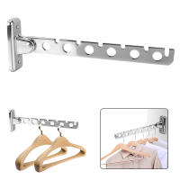 Estante De Secado De Ropa Montado En La Pared Acero Inoxidable Con 6 Agujeros Organizador Espacioso Para El Hogar Plegable - details 0