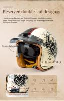 Nueva Casco De Motocicleta Retro Mitad Cabeza Para Hombre Estilo Americano Retro Abrigo Invierno Casco De Cruce De Tres Cuartos - details 1