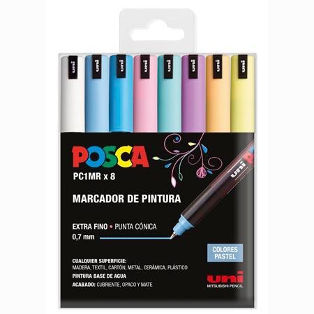 Posca estuche basic marcador  pc-1mr/8c colores surtido pastel -8u-
