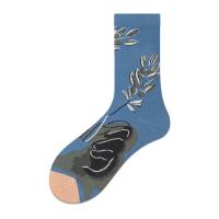 Calcetines De Algodón Para Mujer Estilo Harajuku Con Diseño De Pintura Artística Divertida Kawaii Paisaje Girasol Y Dinosaurio Regalo De Navidad - details 20