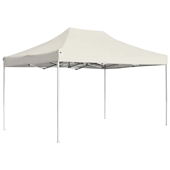 vidaXL Carpa plegable profesional de aluminio crema 4,5x3 m - 1