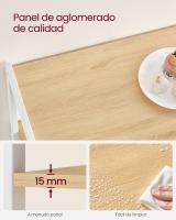 Estantería de cocina con cestas de malla y soporte para microondas, 80x35x95 cm, incluye estantes y ganchos, disponible en marrón rústico, nogal y greige - details 13