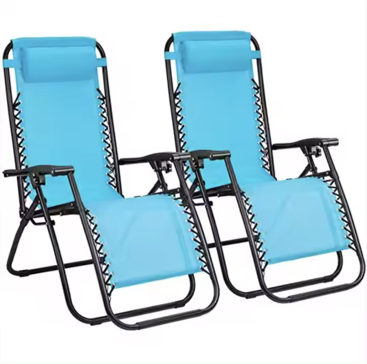 Tumbona de Jardín Plegable y Reclinable , Hamaca con Cojín Cómoda y Resistente para Terraza, Camping y Patio . - 1