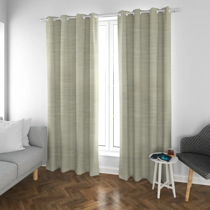 Cortinas de Salón Cortina Efecto Lino, Cortinas  Translúcidas, Modernas y Elegantes 140x260cm de  para Dormitorio, Comedor, Cocina 2 Piezas con Ojales Plateados - 1