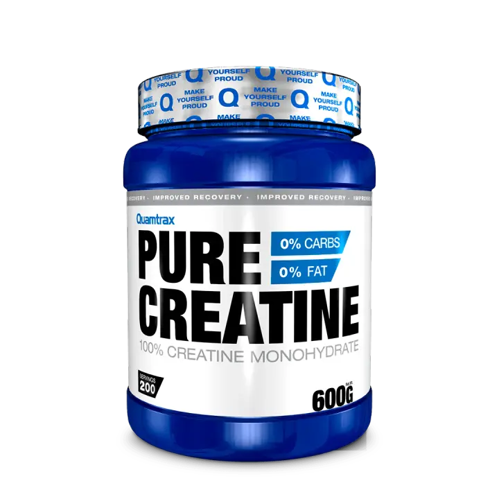 QUAMTRAX - Pure Creatine - 600g - suplemento de creatina monohidrato pura al 100%, diseñado para mejorar el rendimiento deportivo, aumentar la fuerza muscular y acelerar la recuperación entre entrenamientos. - 1