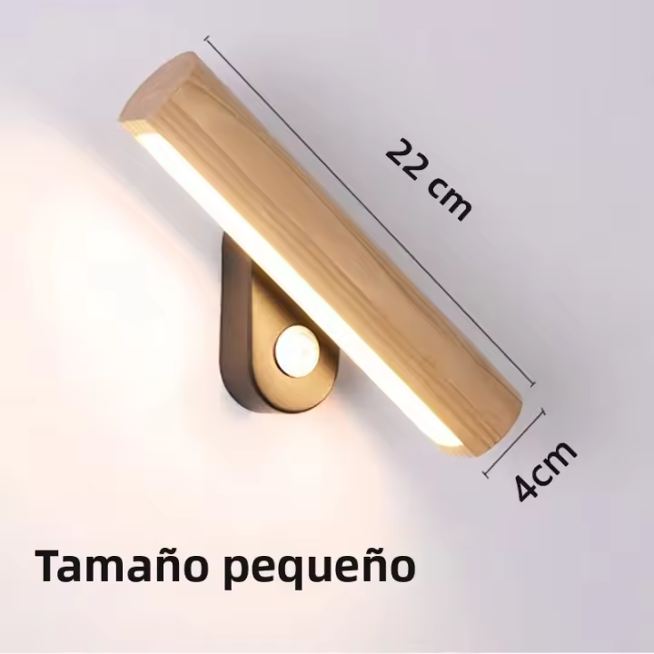 Lámpara De Pared De Madera Rotativa Para Decoración Nórdica conInterruptor Luz LED Moderna Para Dormitorio Sala De Estar Estudio Material Madera Y Metal - 1