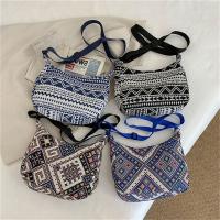 Bolso De Hombro Para Mujer Estilo Bohemio Sencillo Con Cierre De Cremallera En Lona De Algodón Pequeño Tote Bolso De Playa Tejido 2023 - details 3