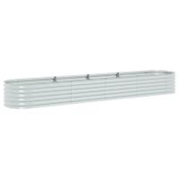 vidaXL Arriate de acero galvanizado 400x80x44 cm Color Plateado,  Gris,  y mas - details 1