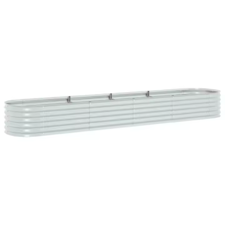 vidaXL Arriate de acero galvanizado 400x80x44 cm Color Plateado,  Gris,  y mas - 1