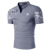 Camiseta De Verano Para Hombre 100% Poliéster Con Estampado 3D Digital Cuello Erguido Estilo Casual Manga Corta Ajustada - details 2