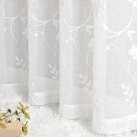 Cortinas Blancas De Encaje Con Bordado Floral Para Sala De Estar Y Dormitorio Ventanas Translúcidas Decoración Hogar Cortina De Voile Moderna Sin Aislamiento Solar - details 4