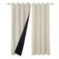 Cortinas De Blackout Tejidas 100% Gruesas Para Invierno Con Anillas Listas Para Instalar Para Sala De Estar Dormitorio Decoración Y Aislamiento De Luz - details 9
