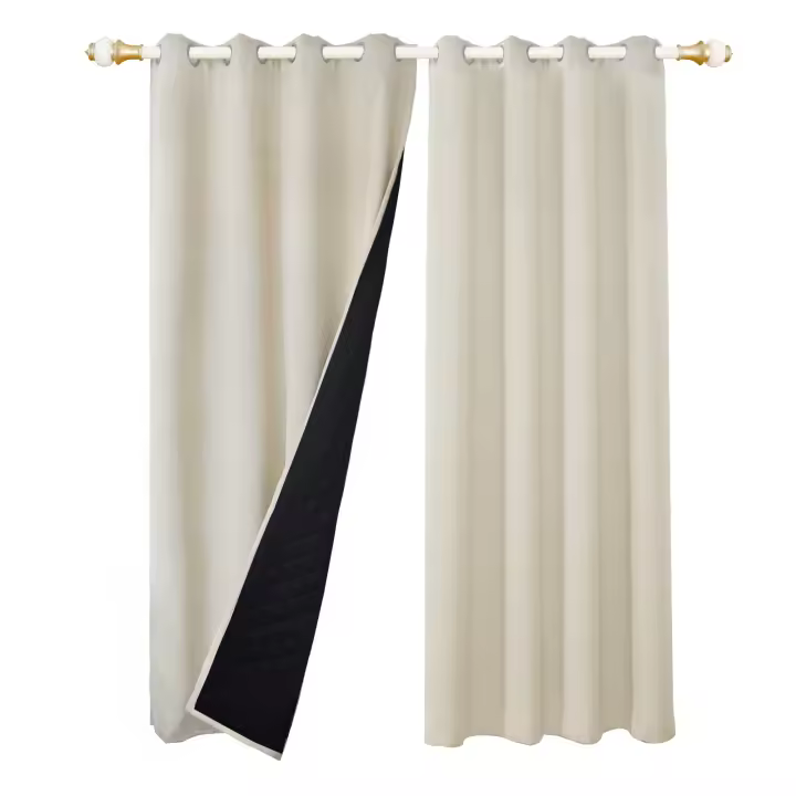 Cortinas De Blackout Tejidas 100% Gruesas Para Invierno Con Anillas Listas Para Instalar Para Sala De Estar Dormitorio Decoración Y Aislamiento De Luz - 1