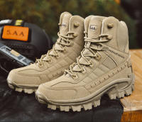 Botas De Táctica Desértica Para Hombres Zapatos De Senderismo Con Cubierta Alta Impermeables Y Seguridad Anteojos De Trabajo - details 3