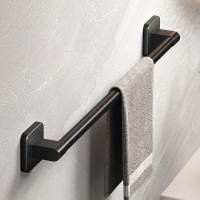 Soporte Para Toalla De Baño Self-Adhesivo Blanco Y Negro Sin Perforar Instalación Sencilla Material Plástico Y Aleación De Aluminio - details 3