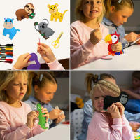 Kit De Artesanía Y Costura Para Niños 14 Piezas Animales Del Árbol De Navidad DIY Set De Peluches De Lana Estampado De Animal Para Principiantes - details 1