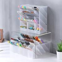 Organizador De Escritorio Para Lápices Y Maquillaje Tipo Inserción Oblicua Caja De Almacenamiento Para Pinceles Y Suministros De Oficina Material PP - details 5