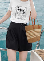 Bolso de Playa Estilo Capazo de Paja EILV – Bolso Verano Mujer con Cremallera y Bolsillo Interior, 3 Colores - details 3