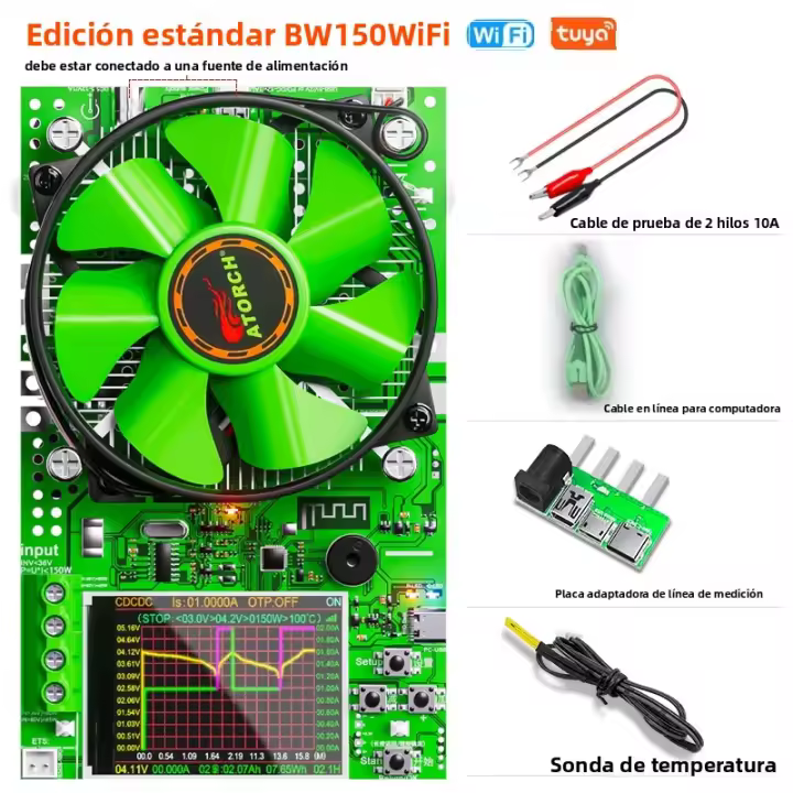 Testero De Batería Inteligente WiFi Tuya 18650 Medidor De Capacidad Con Detector De Resistencia Interna Y Monitoreo En Tiempo Real Por APP USB - 1