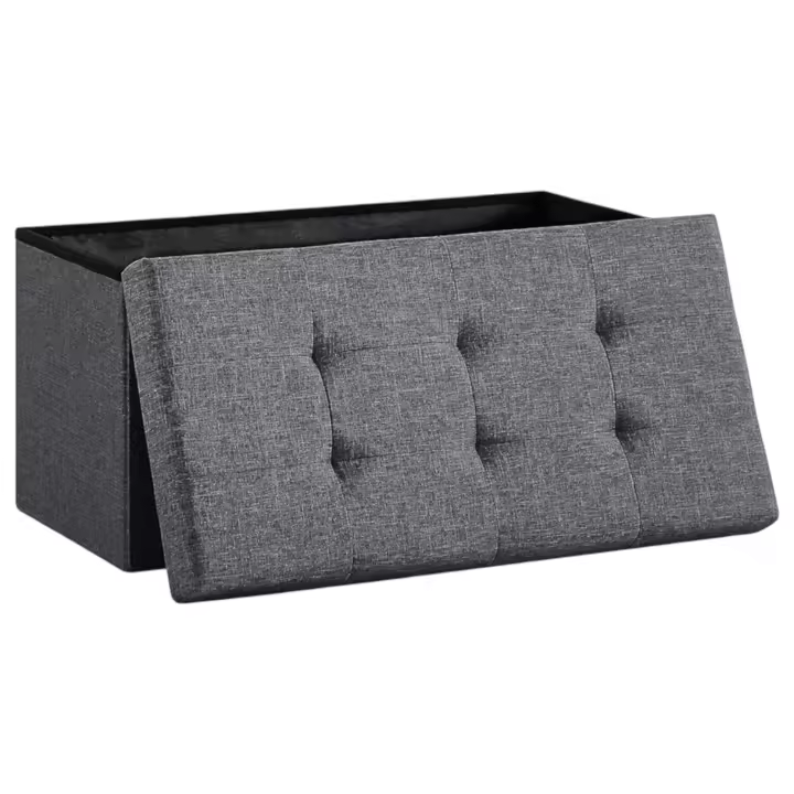 Puff Storage, Folding Storage Trunk, Footrest Stool, Cube Bench, Supports up to 300 kg, for Living Room, Bedroom, Entrance. Trunk Puff Storage Stool Ottoman Linen Stool Seat Footrest (cajon-001 2190 D7) - 1