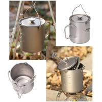 Lixada Taza De Café De Titanio 750ml Con Press Francés Y Cuchara Plegable Para Camping Y Cocina Al Aire Libre - details 6