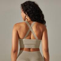 Sujetador de Yoga sin costura para Mujer, Top short Deportivo with neumáticos anchos y espalda Cruzada, Chaleco Deportivo para Gimnasio, Top Liso para entrenamiento y Correr - details 5