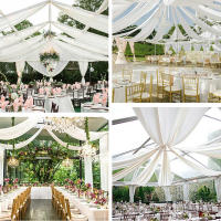 Nueva Decoración De Arco De Boda Con Cortina De Tulle Transparente Cortina De Techo Para Fiesta Y Ceremonia En Hotel Estilo Europeo - details 1
