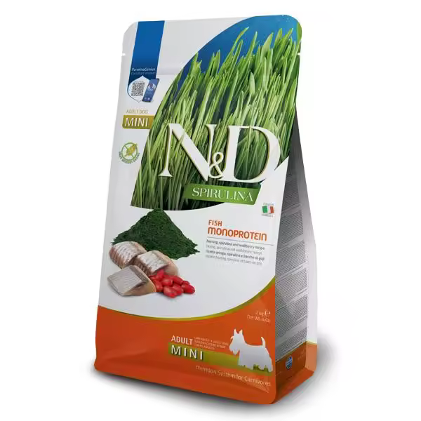 FARMINA N&D DOG SPIRULINA MINI ARENQUE 2KG / ARENQUE, SPIRULINA Y BAYAS DE GOJI - 1